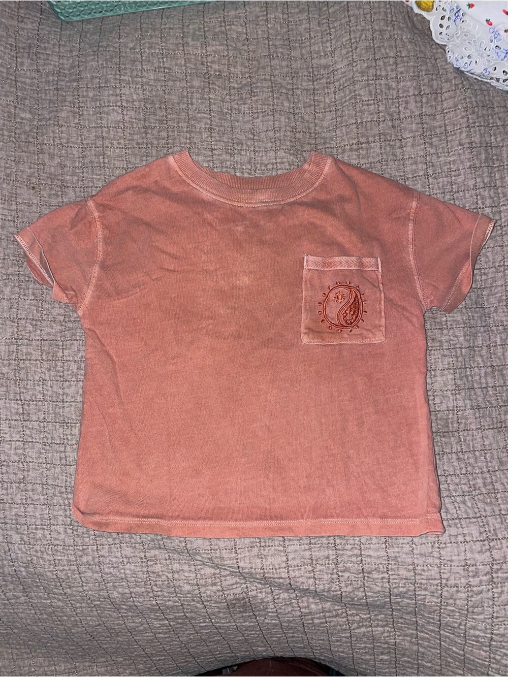 Kids Short-Sleeve Pocket Tee in Coral